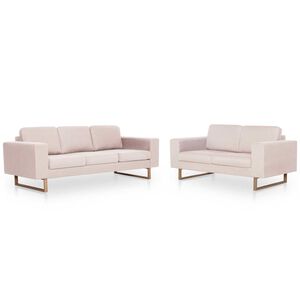 vidaXL Ensemble de canap&eacute; 2 pcs tissu cr&egrave;me
