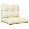 vidaXL Coussins de palette lot de 2 cr&egrave;me tissu