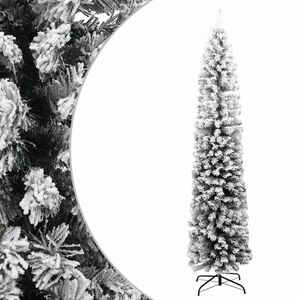 vidaXL Sapin de No&euml;l artificiel mince flocon de neige vert 180 cm PVC