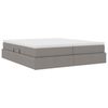vidaXL Lit avec rangement et matelas Taupe 180 x 200 cm Polyester
