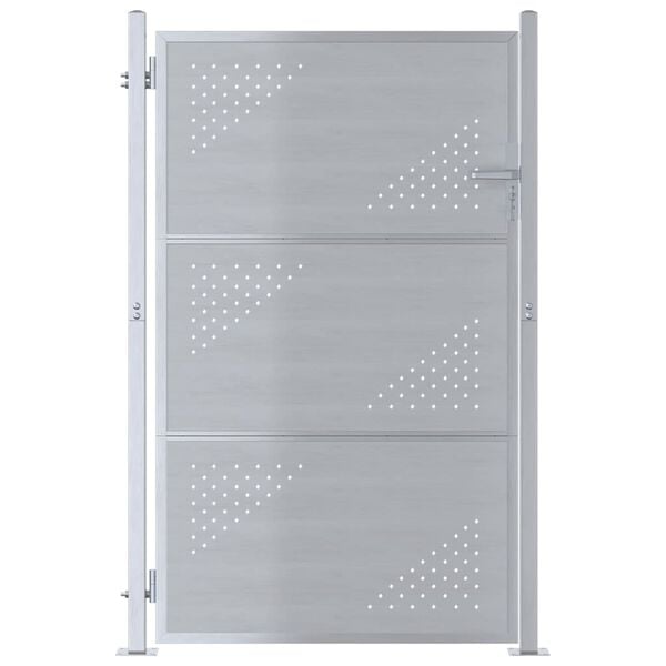 vidaXL Porte de Jardin Argent&eacute; 100 x 125 cm Acier inoxydable