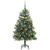 vidaXL Sapin de No&euml;l artificiel avec branches pliables et c&ocirc;nes 150 cm