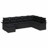 vidaXL Ensemble de canap&eacute; de jardin 8 pc Noir polyrotin