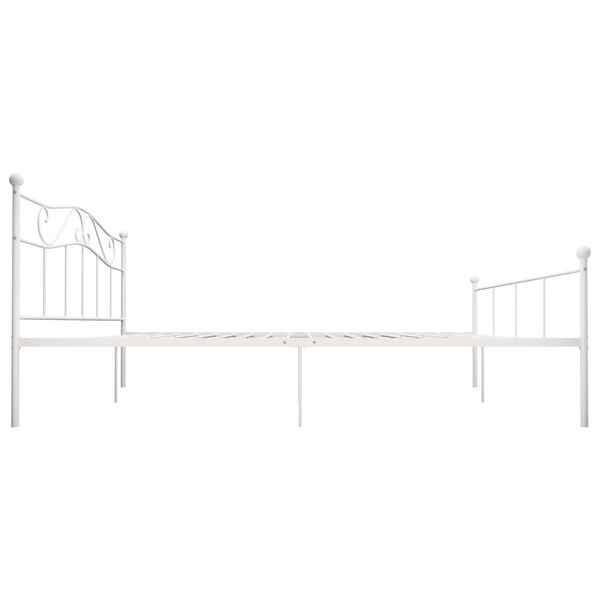 vidaXL Cadre de lit sans matelas blanc métal 180x200 cm
