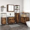 vidaXL Ensemble de mobilier de salle de bain avec &eacute;tag&egrave;re 5 pcs Marron