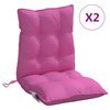 vidaXL Coussins de chaise &agrave; dossier bas lot de 2 rose tissu oxford
