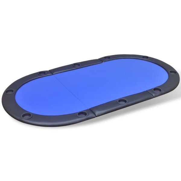 vidaXL Dessus de table de poker pliable pour 10 joueurs Bleu