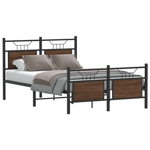 vidaXL Cadre de lit sans matelas ch&ecirc;ne marron 120x190 cm