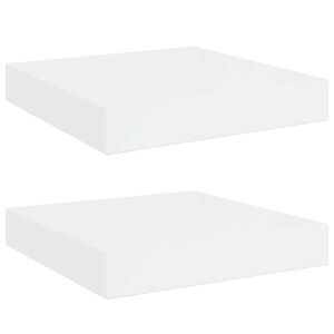 vidaXL &Eacute;tag&egrave;re murale flottante 2 pcs Blanc brillant 23x23,5x3,8cm MDF