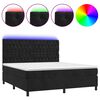 vidaXL Sommier &agrave; lattes de lit matelas et LED Noir 160x200 cm Velours