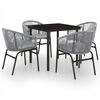 vidaXL Ensemble &agrave; manger de jardin 5 pcs Gris