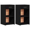 vidaXL Tables de chevet 2 pcs noir 35x34x65 cm bois d&rsquo;ing&eacute;nierie