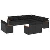 vidaXL Salon de jardin avec coussins 13 pcs noir r&eacute;sine tress&eacute;e