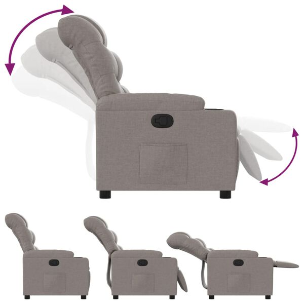 vidaXL Fauteuil inclinable Taupe Tissu