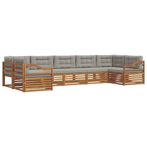 vidaXL Ensemble de canap&eacute;s d'ext&eacute;rieur 7 pc Gris Naturel et Clair