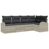 vidaXL Ensemble de canap&eacute; de jardin 5 pc Gris clair polyrotin