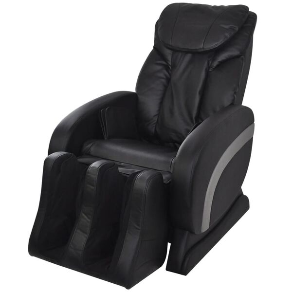 vidaXL Fauteuil de massage Noir Similicuir