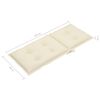 vidaXL Chaises de jardin lot de 2 et coussins cr&egrave;me Bois teck massif