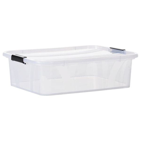 vidaXL Bo&icirc;tes de rangement avec couvercles 2 pcs Transparent 21 L