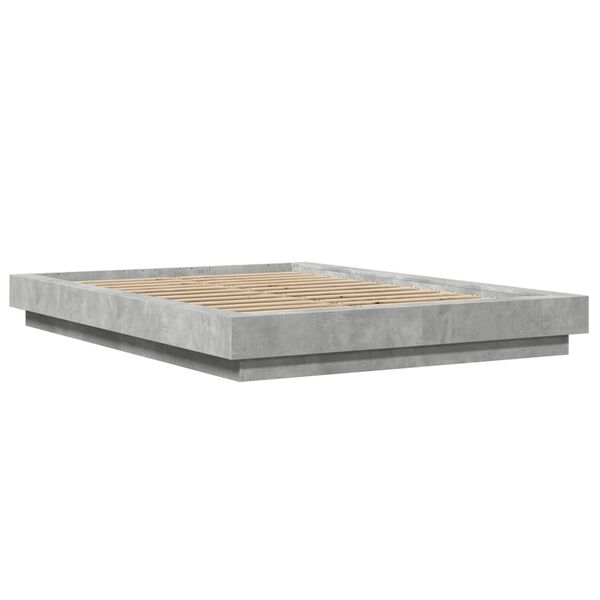 vidaXL Cadre de lit sans matelas gris b&eacute;ton 140x200 cm