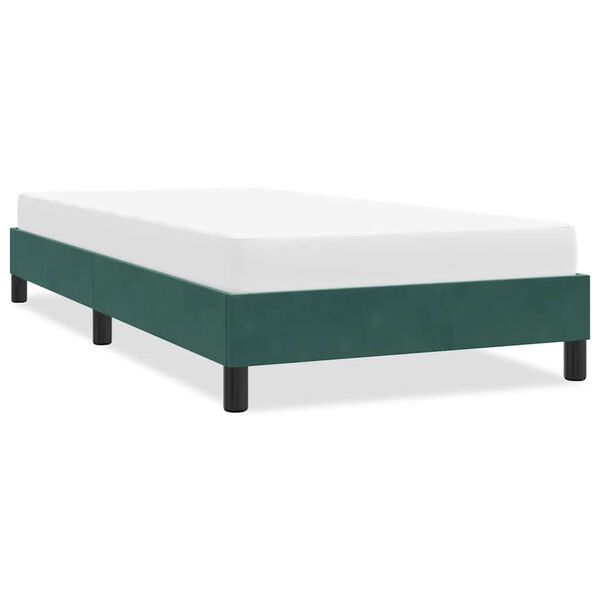 vidaXL Cadre de lit sans matelas vert fonc&eacute; 100x220 cm velours