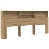 vidaXL Cabinet de T&ecirc;te de Lit Ch&ecirc;ne artisanal 220 x 19 x 101,5 cm