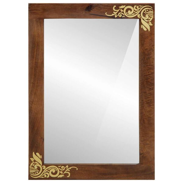 vidaXL Miroir de salle de bain Marron miel 70 x 50 x 2,5 cm