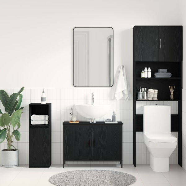 vidaXL Meuble de Lavabo de Salle de Bain Chêne noir 80 x 30 x 60 cm