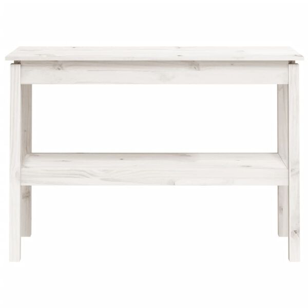 vidaXL Table console Blanc 110x40x75 cm Bois de pin solide