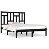 vidaXL Cadre de lit sans matelas noir 120x190 cm bois massif