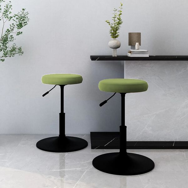 vidaXL Chaises &agrave; manger lot de 2 vert clair velours