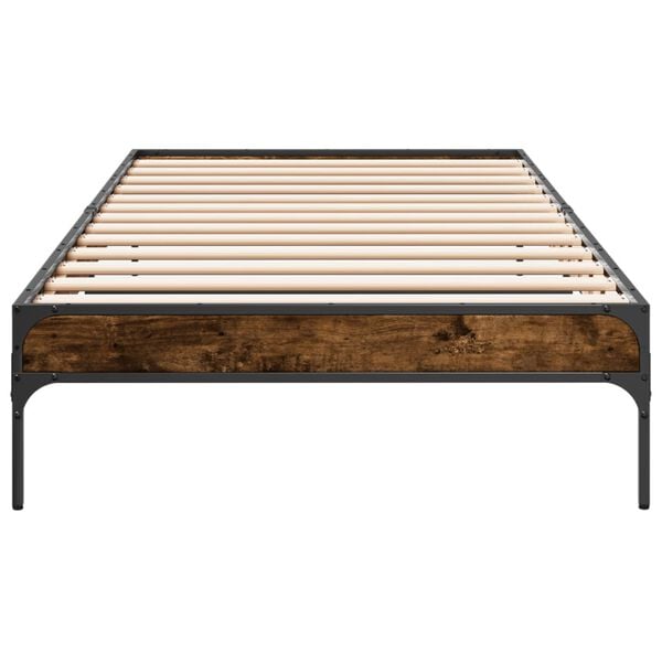 vidaXL Cadre de lit sans matelas ch&ecirc;ne fum&eacute; 90x200 cm