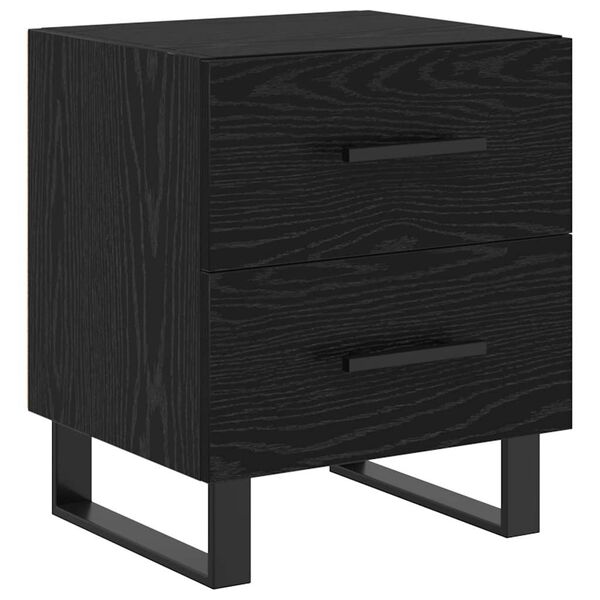 vidaXL Cabinet de chevet avec tiroir Ch&ecirc;ne noir 40 x 35 x 47,5 cm