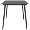 vidaXL Table &agrave; d&icirc;ner de jardin Noir 150x90x74 cm Acier et verre