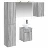 vidaXL Ensemble d'armoire de salle de bain 5 pc Sonoma gris