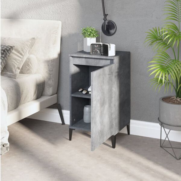 vidaXL Table de chevet gris béton 40x35x70 cm bois d'ingénierie