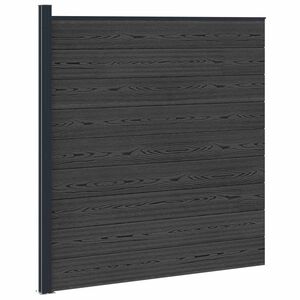 vidaXL Ensemble de Cl&ocirc;ture 175 x 186 cm WPC et Aluminium Noir