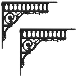 vidaXL Supports d'&eacute;tag&egrave;re murale 2 pc Noir 27,5 x 23 x 4 cm Acier