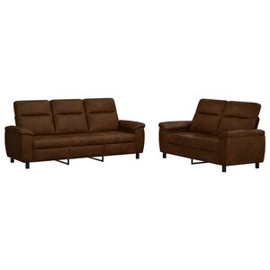 vidaXL Ensemble de Canap&eacute;s 2 pcs Marron Simili daim