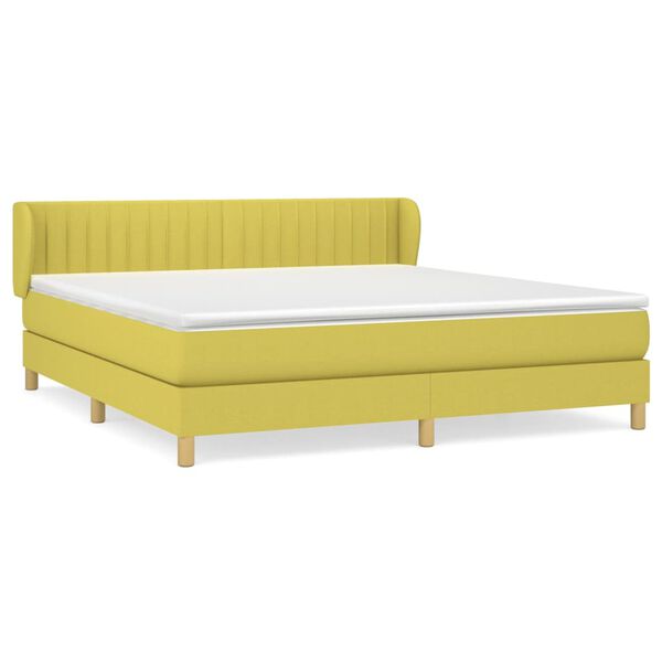 vidaXL Sommier &agrave; lattes de lit avec matelas Vert 180x200 cm Tissu