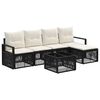 vidaXL Ensemble de canap&eacute; de jardin 6 pcs Noir polyrotin