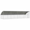 vidaXL Kennel pour Chiens 4 pc Argent&eacute; 8 x 2 x 2 m Acier galvanis&eacute;
