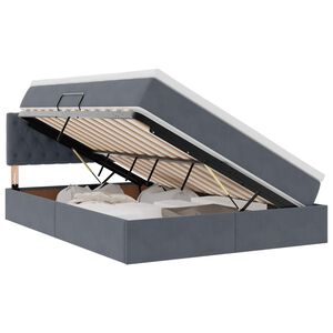 vidaXL Lit avec rangement et LED Gris fonc&eacute; 140 x 190 cm Velours