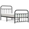vidaXL Cadre de lit m&eacute;tal sans matelas avec pied de lit noir 90x190 cm