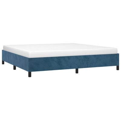 vidaXL Cadre de lit sans matelas bleu foncé 200x200 cm velours