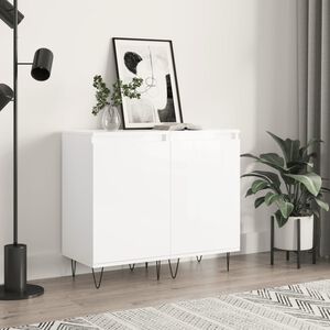 vidaXL Buffets 2 pcs blanc brillant 40x35x70 cm bois d'ing&eacute;nierie
