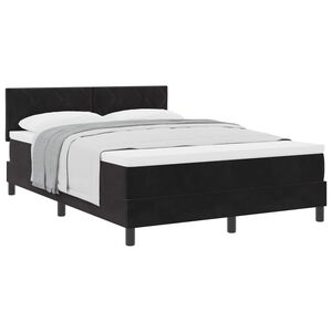 vidaXL Lit &agrave; ressorts avec matelas Noir 140 x 190 cm Velours