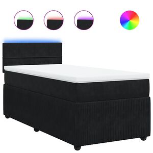 vidaXL Sommier &agrave; lattes de lit avec matelas Noir 90x190 cm Velours
