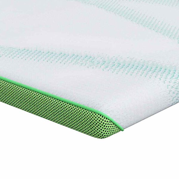 vidaXL Surmatelas Blanc et vert 120 x 200 cm Tissu Jacquard