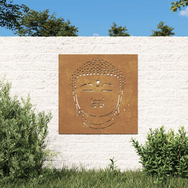 vidaXL D&eacute;coration murale jardin 55x55 cm motif de t&ecirc;te de bouddha